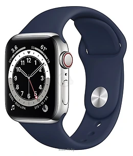 Apple Watch Series 6 GPS + Cellular 40mm Stainless Steel Case with Sport Band