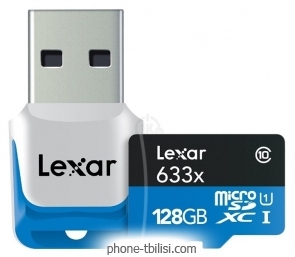 Lexar microSDXC Class 10 UHS Class 1 633x 128GB + USB 3.0 reader