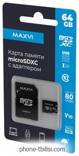 Maxvi microSDHC 64GB Class 10 UHS-I (1) MSD64GBC10V10