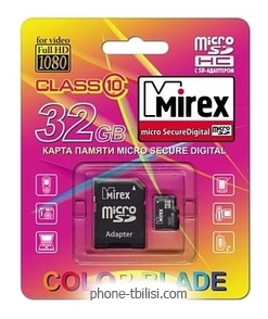 Mirex microSDHC Class 10 32GB + SD adapter