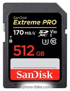 SanDisk Extreme Pro SDXC UHS Class 3 V30 170MB/s 512GB