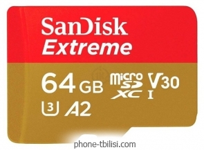 SanDisk Extreme microSDXC Class 10 UHS Class 3 V30 A2 160MB/s 64GB + SD adapter