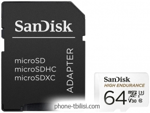 SanDisk High Endurance microSDXC SDSQQNR-064G-GN6IA 64GB + SD adapter