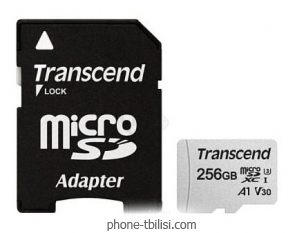 Transcend microSDXC 300S Class 10 U3 A1 V30 256GB + SD adapter (TS256GUSD300S-A)