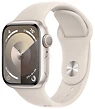 Apple Watch Series 9 41 мм (алюминиевый корпус, звездный свет/звездный свет, спортивный силиконовый ремешок S/M)